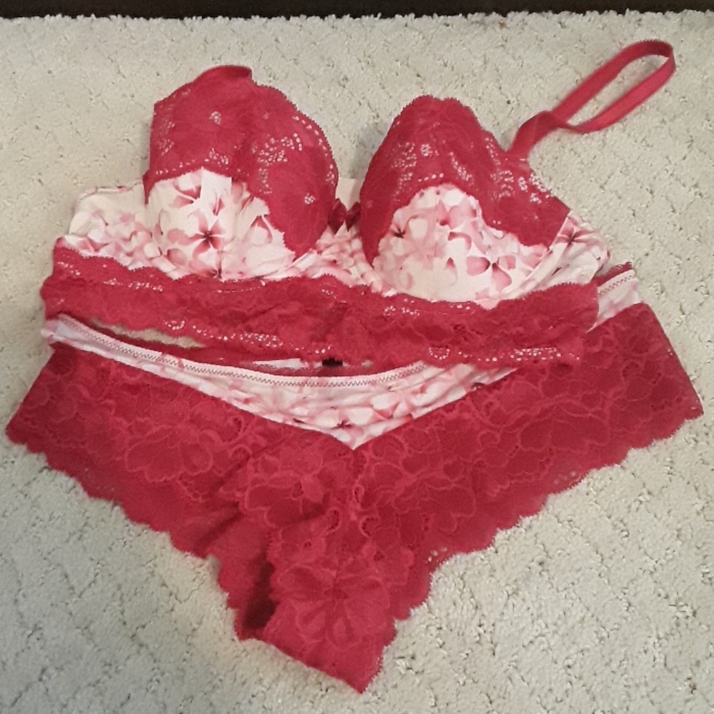 Adore Me balconette bra and panty set.